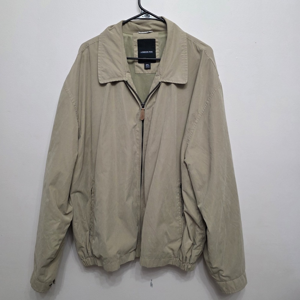 London Fog Men's 2XL Tan Full‎ Zip Lightweight Jacket